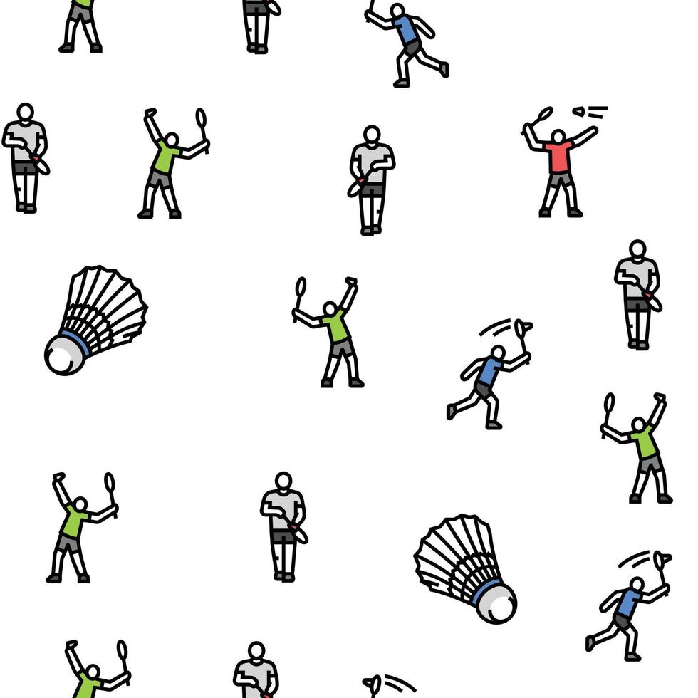 badminton shuttlecock sport vector seamless pattern