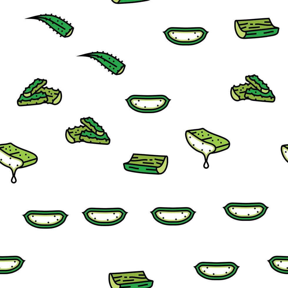 aloe vera nature green care vector seamless pattern