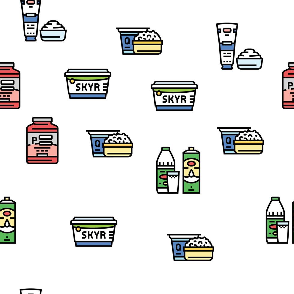 milk product dairy drink fresh vector seamless pattern