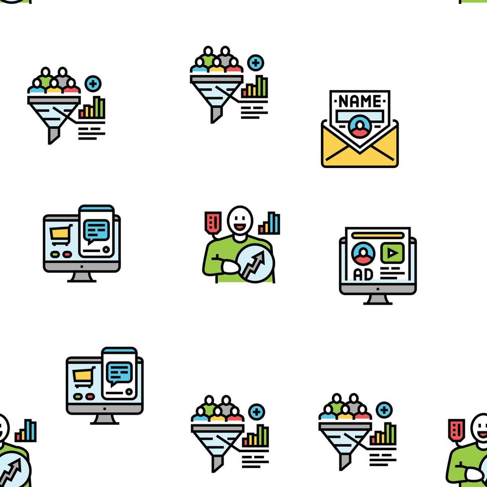 lead marketing generation vector seamless pattern