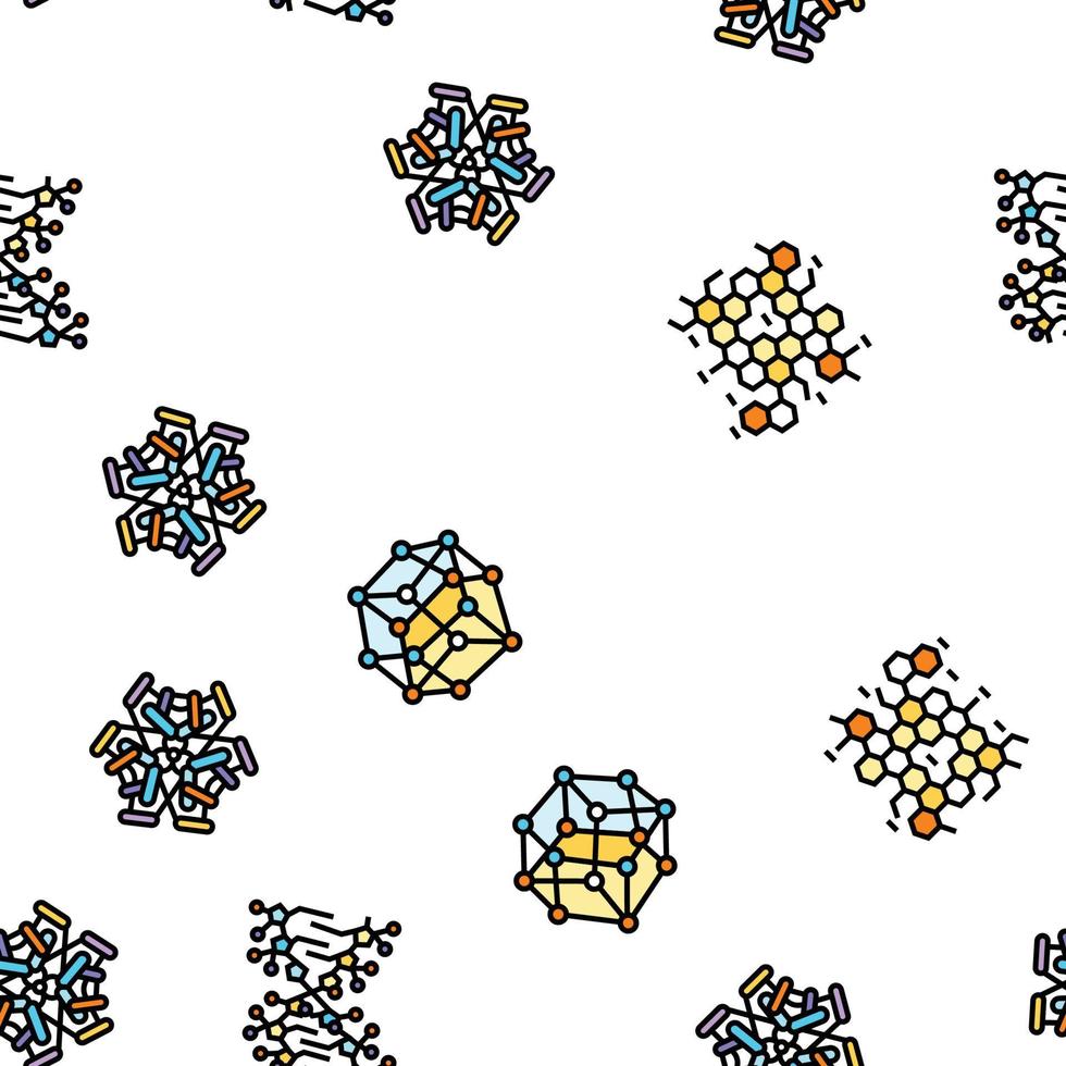 molecular science chemistry atom vector seamless pattern