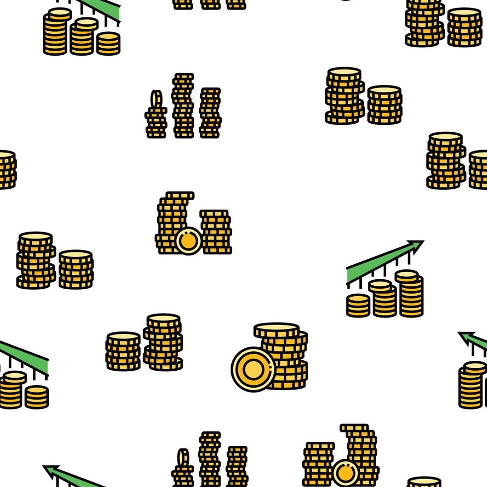 coin gold money cash bank vector seamless pattern