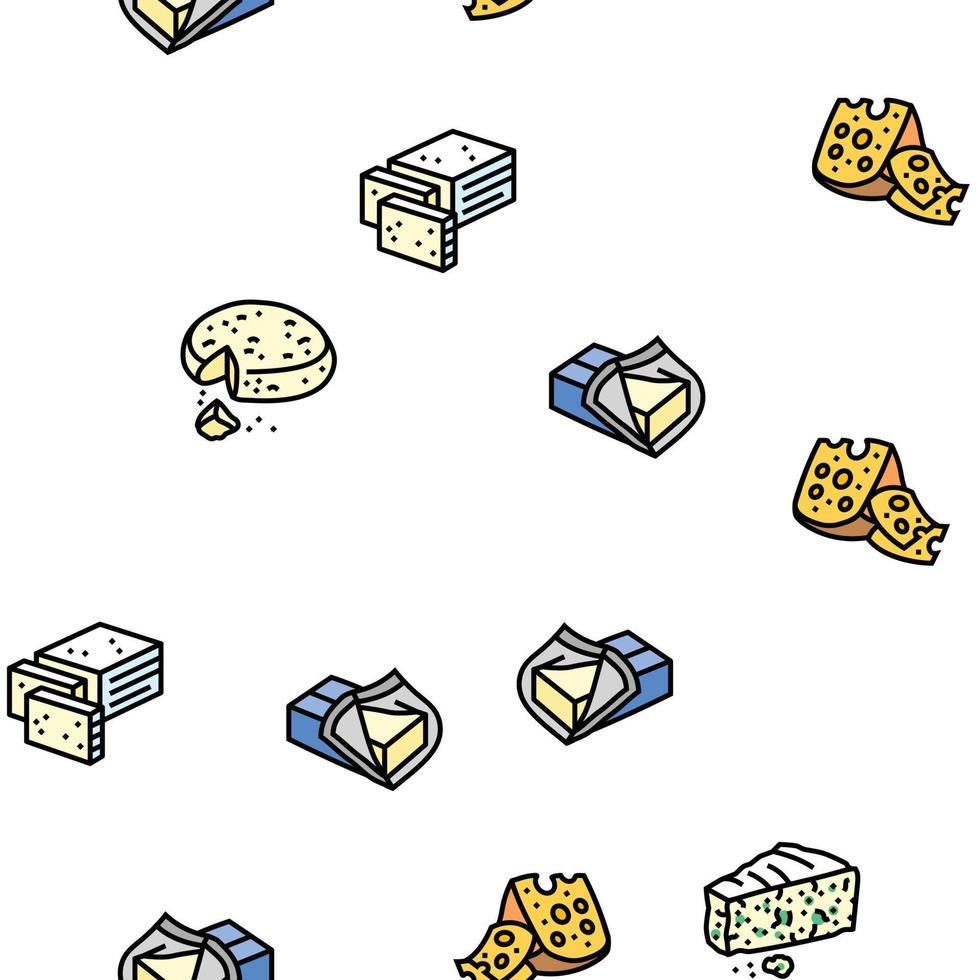 cheese food slice piece dairy vector seamless pattern