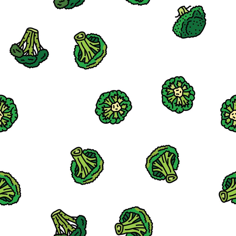 brócoli comida repollo vegetal vector sin costura modelo