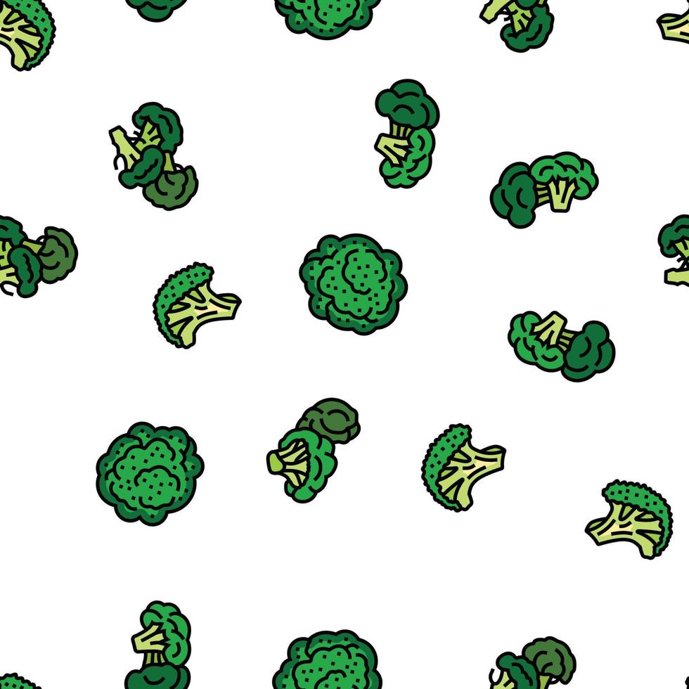 broccoli food cabbage vegetable vector seamless pattern