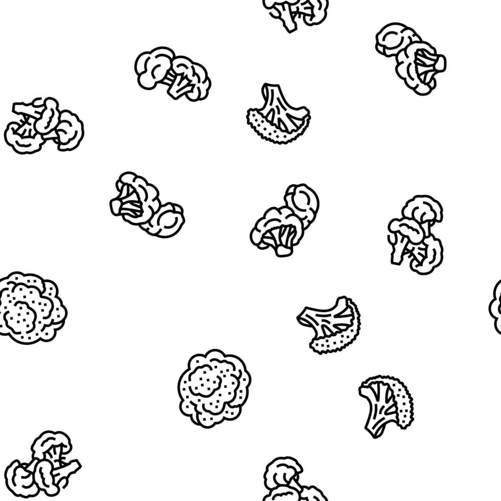 broccoli food cabbage vegetable vector seamless pattern