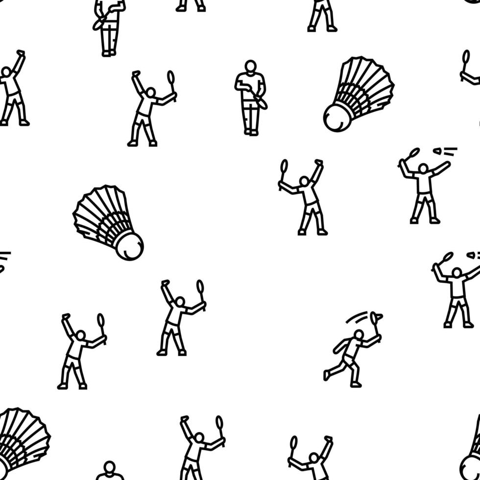 badminton shuttlecock sport vector seamless pattern