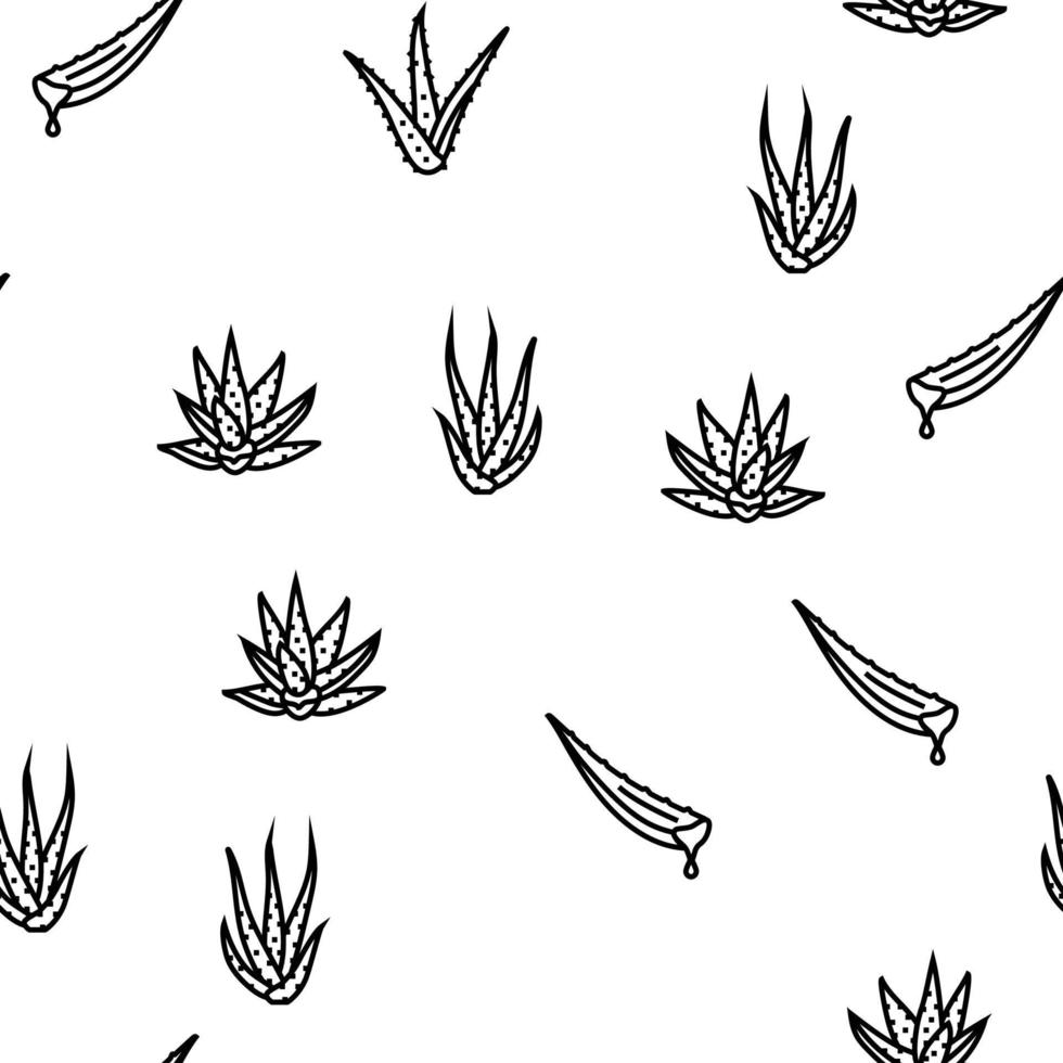 aloe vera nature green care vector seamless pattern