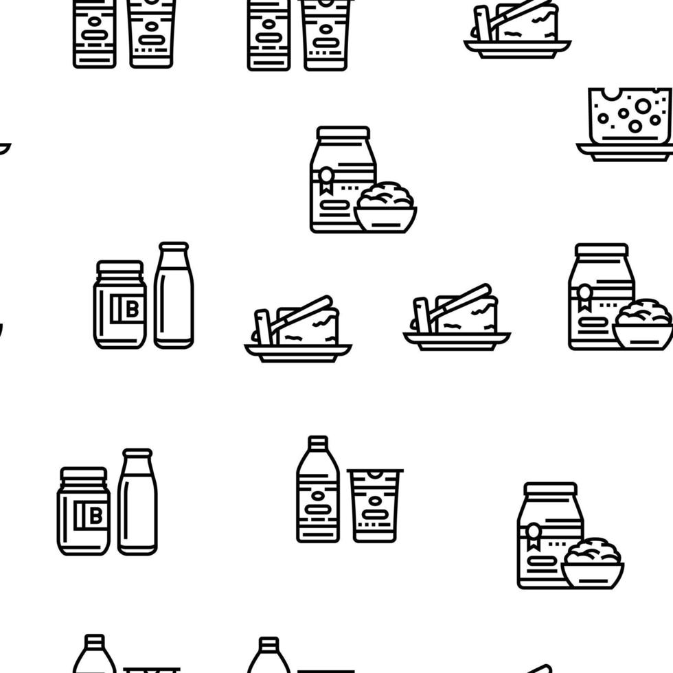 milk product dairy drink fresh vector seamless pattern