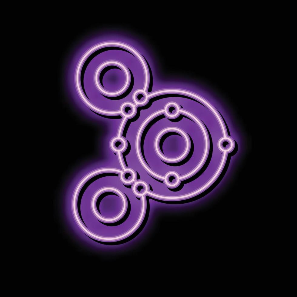 atom molecular structure neon glow icon illustration vector