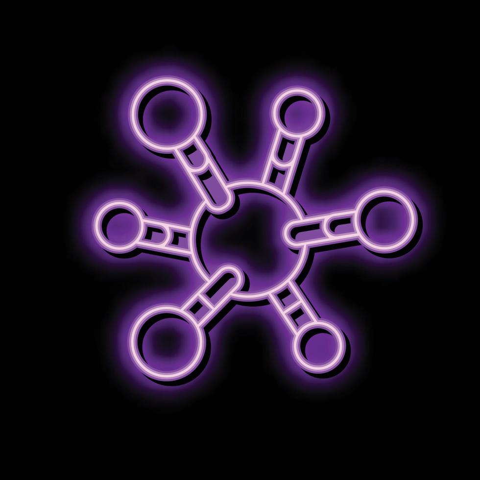 medical molecular structure neon glow icon illustration vector