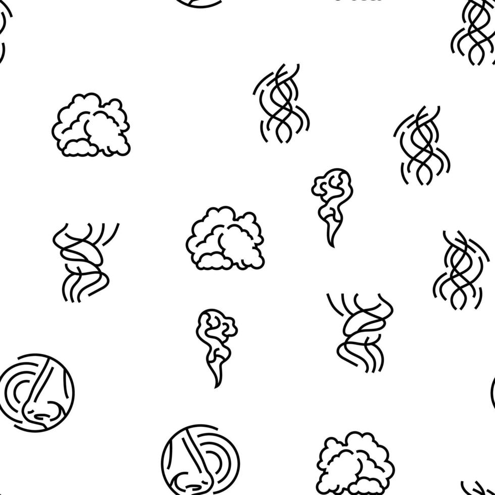 smell smoke gas nose aroma vector seamless pattern