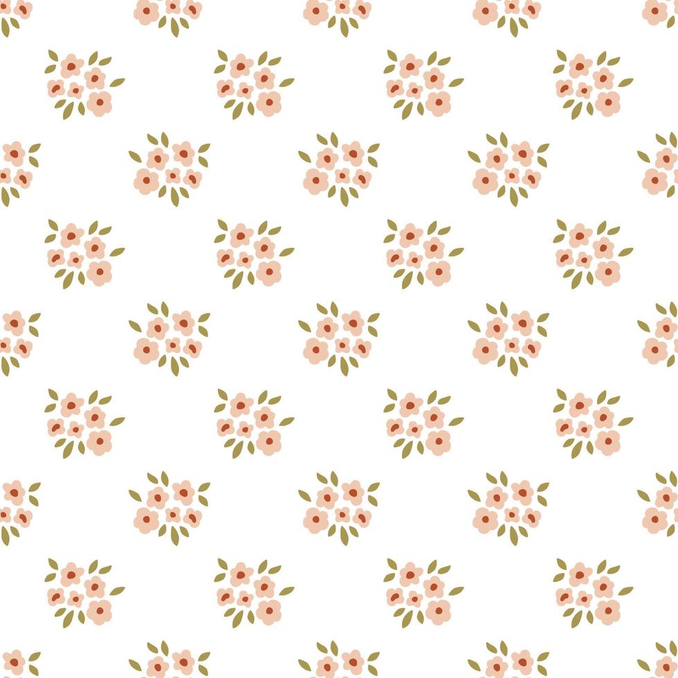 Tiny floral seamless pattern hand drawing from beige small flower. Gentle ditsy print, spring floral repeat background. Vector textile design, fabric, gentle wallpaper, summer little bouquets