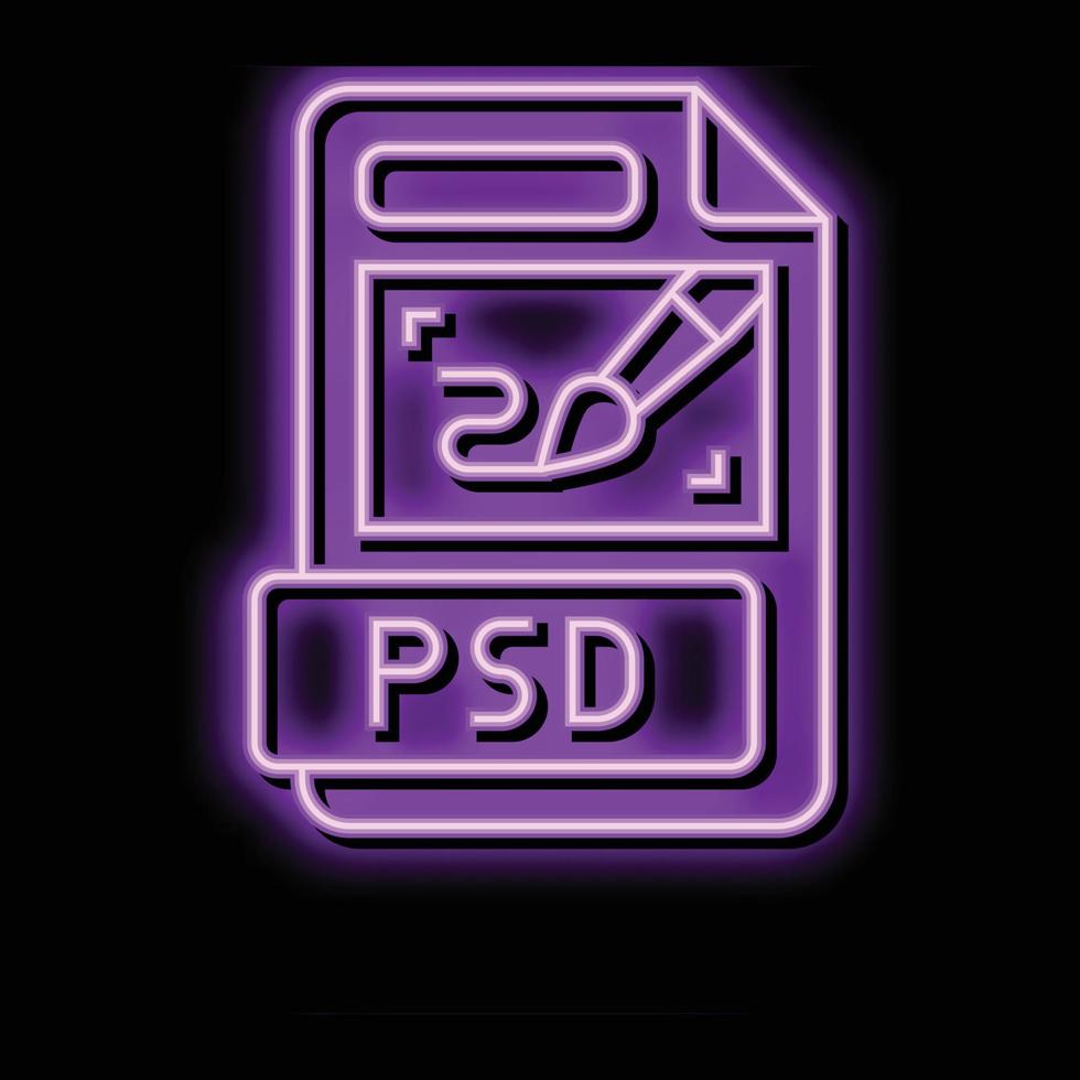 psd archivo formato documento neón resplandor icono ilustración vector