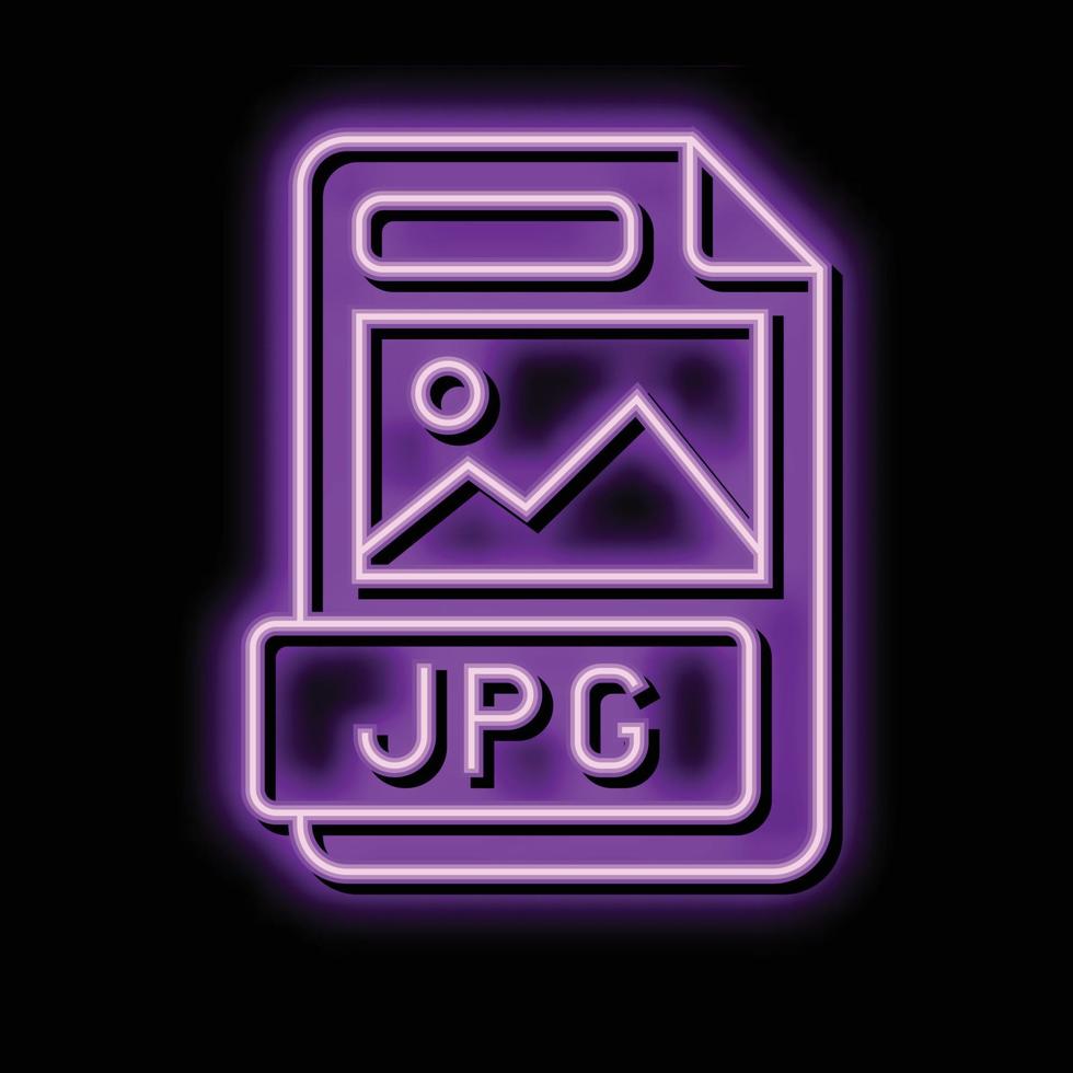 jpg file format document neon glow icon illustration vector