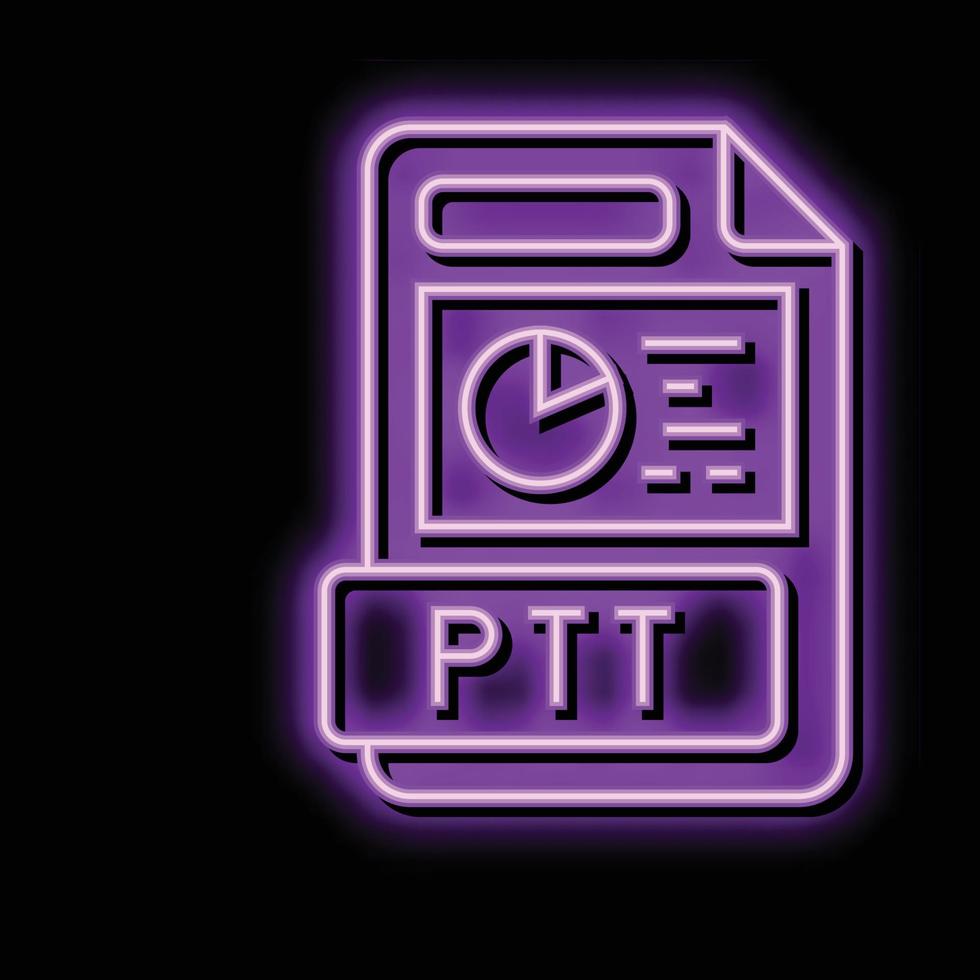 ppt file format document neon glow icon illustration vector