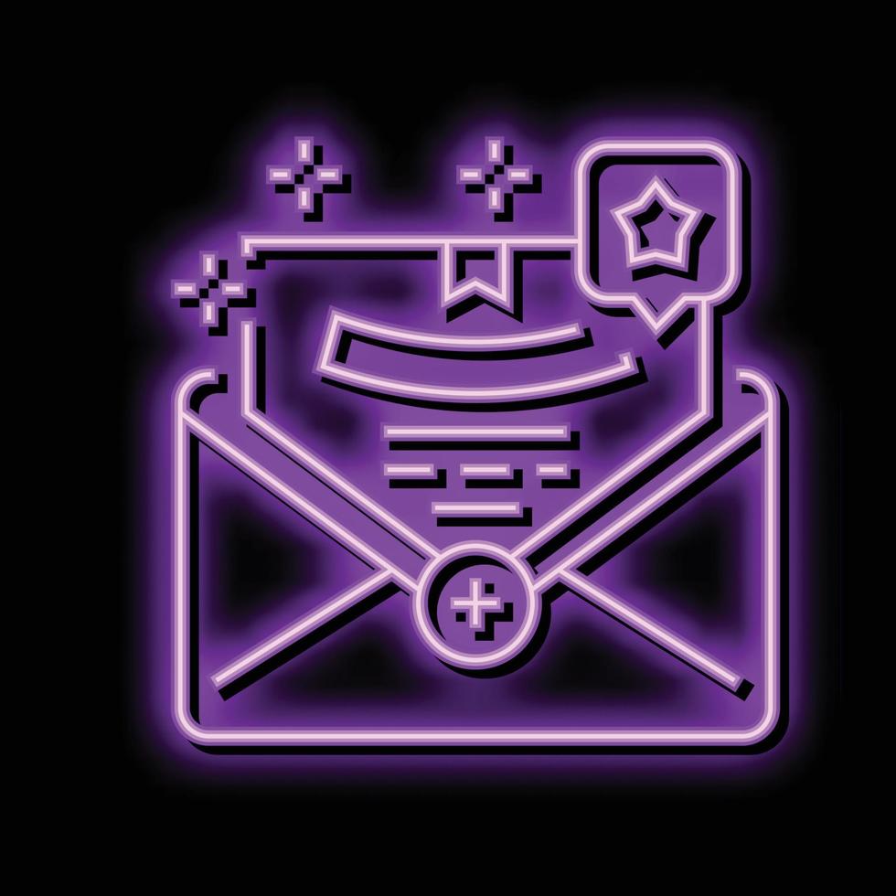 event triggered email neon glow icon illustration vector