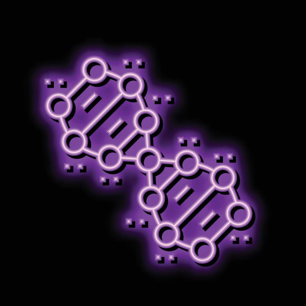 genetic molecular structure neon glow icon illustration vector