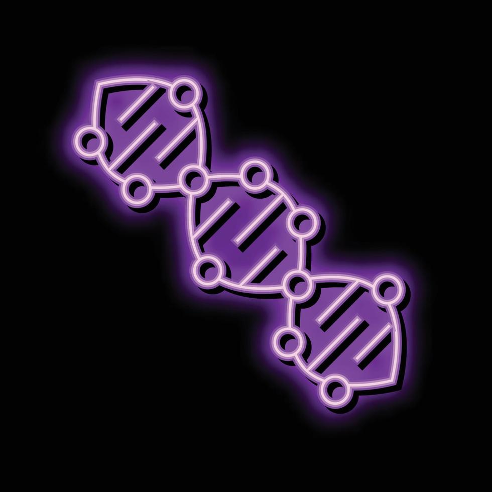 dna molecular structure neon glow icon illustration vector