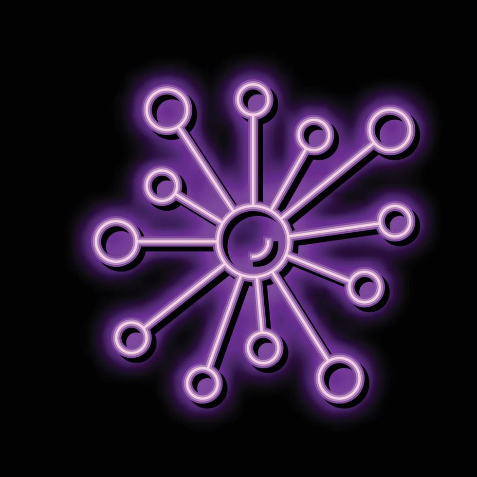 network molecular structure neon glow icon illustration vector