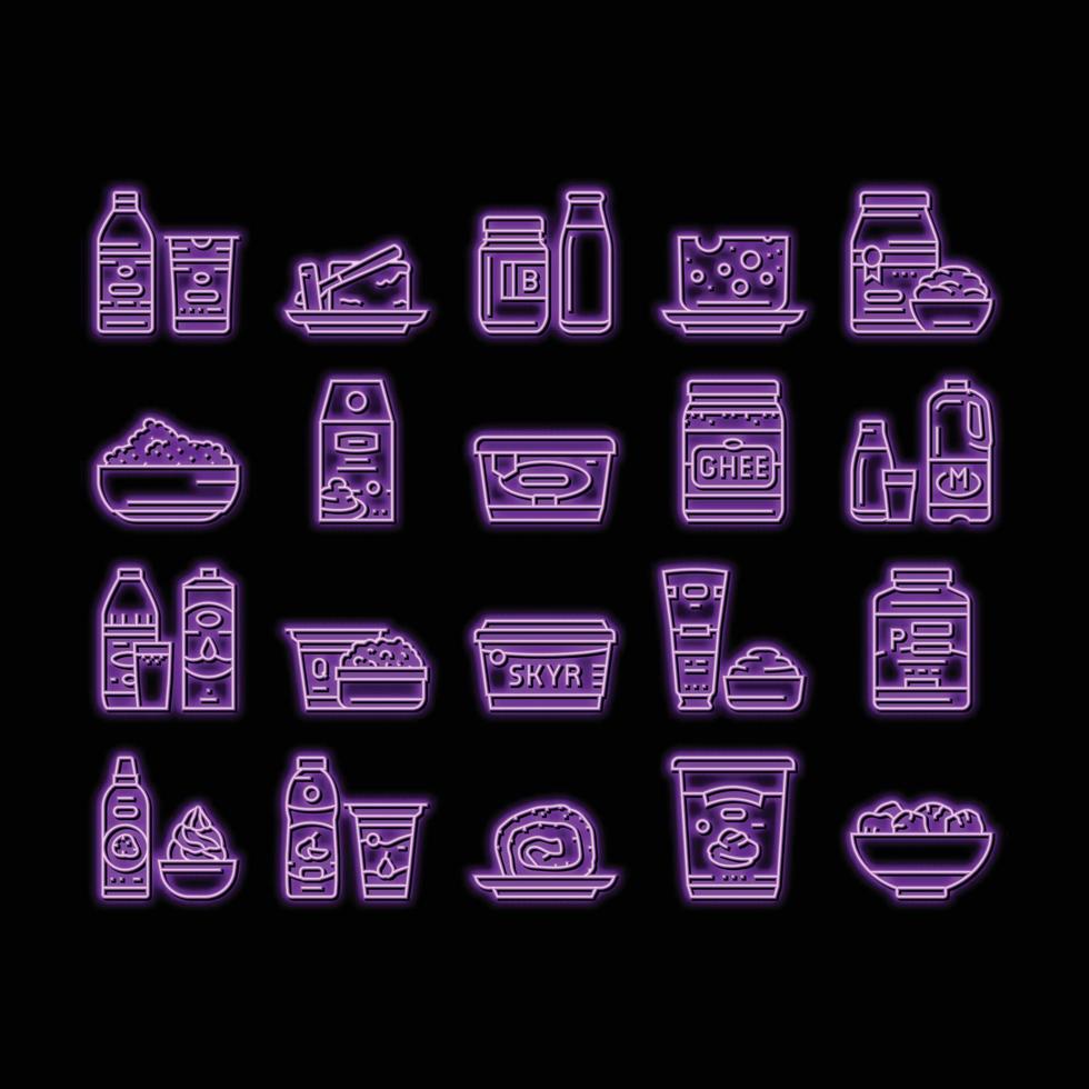 milk product dairy drink fresh neon glow icon illustration vector