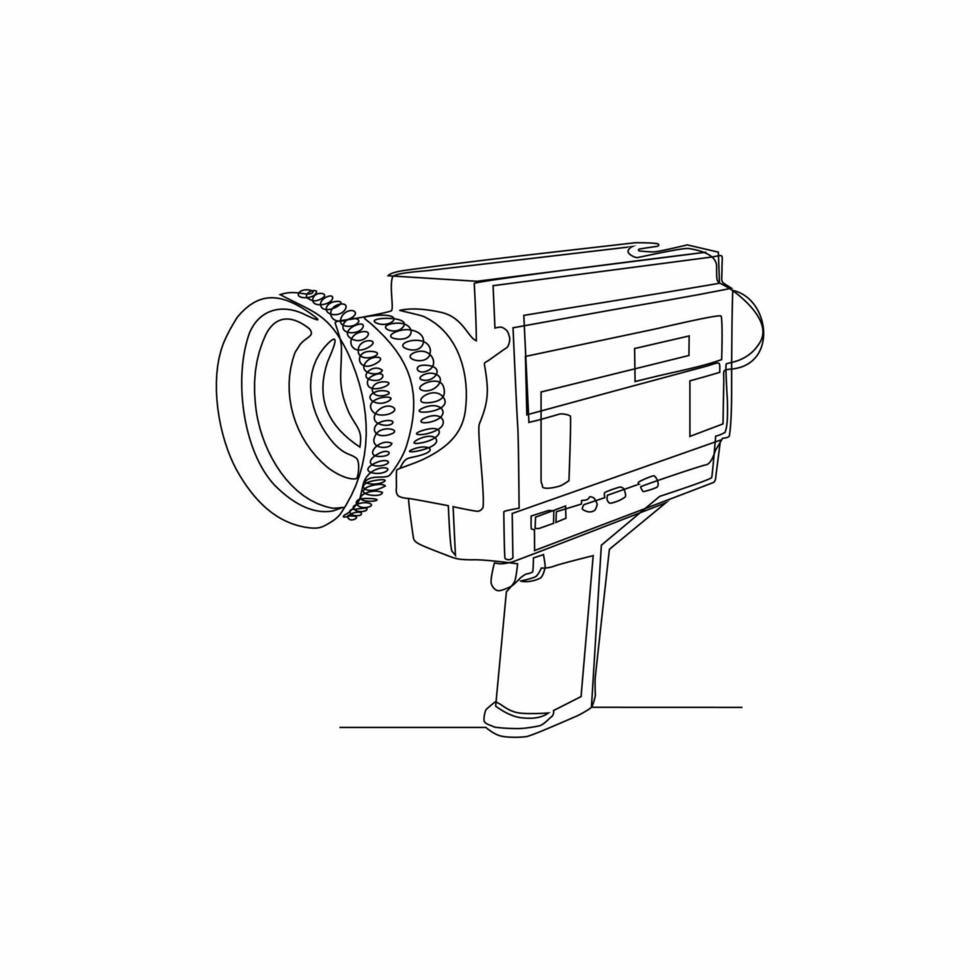 digital camera continuous line design white background vector