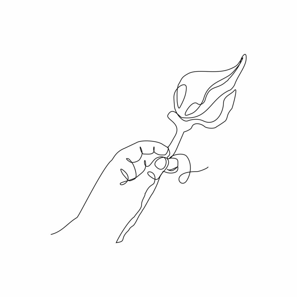 flower grip continuous line element vector