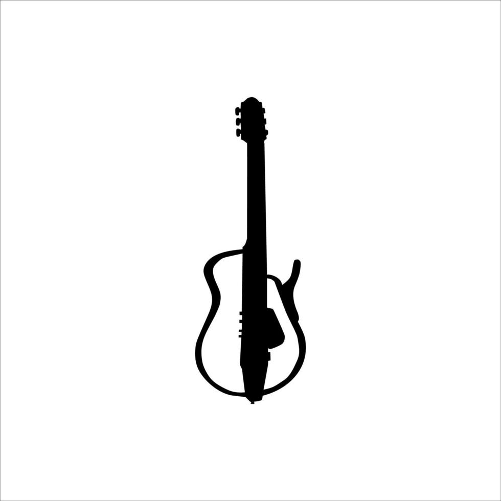 perforado guitarra silueta vector ilustración