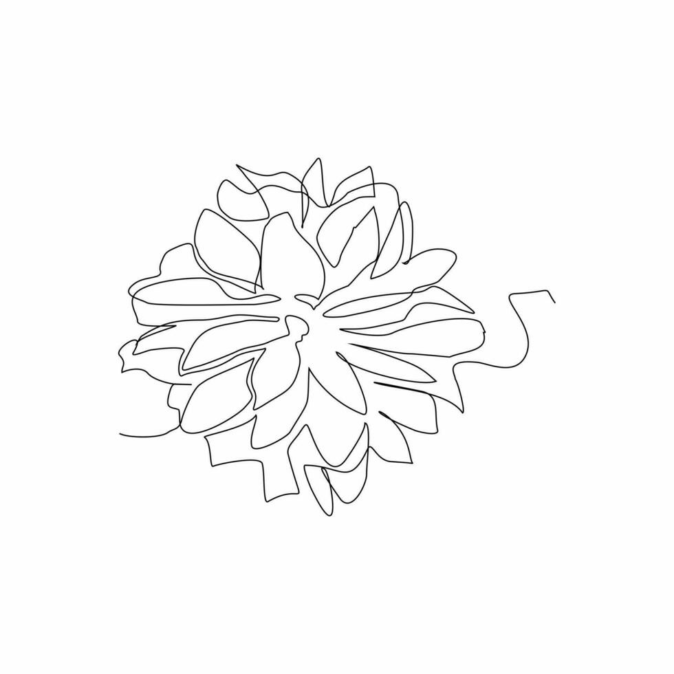 flower vector continuous line art