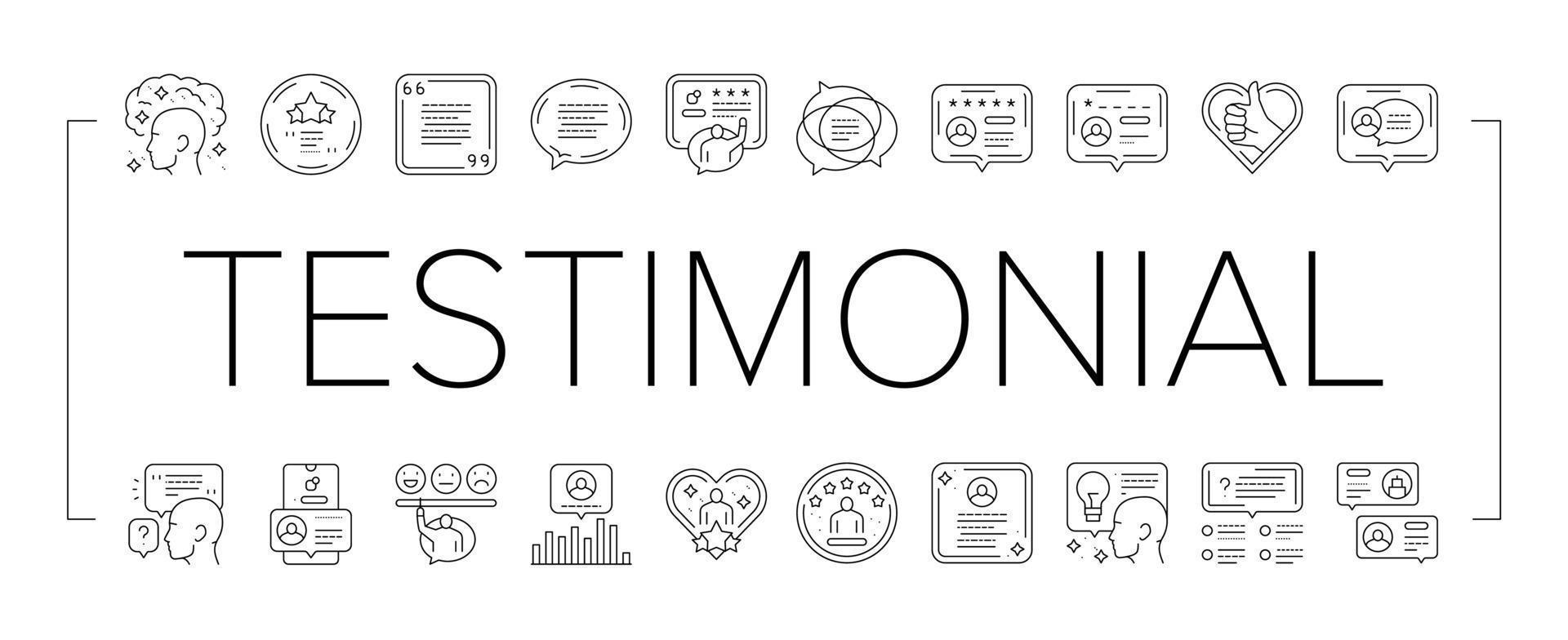testimonial customer review icons set vector