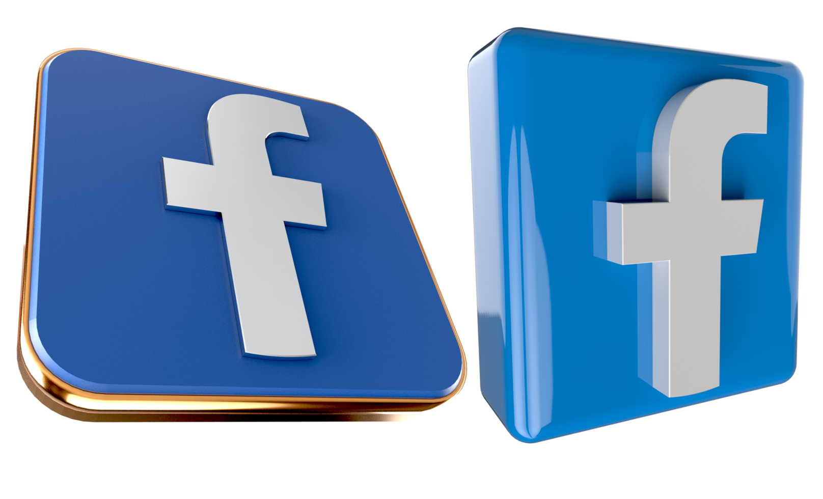 Facebook 3d Logo on Transparent background png