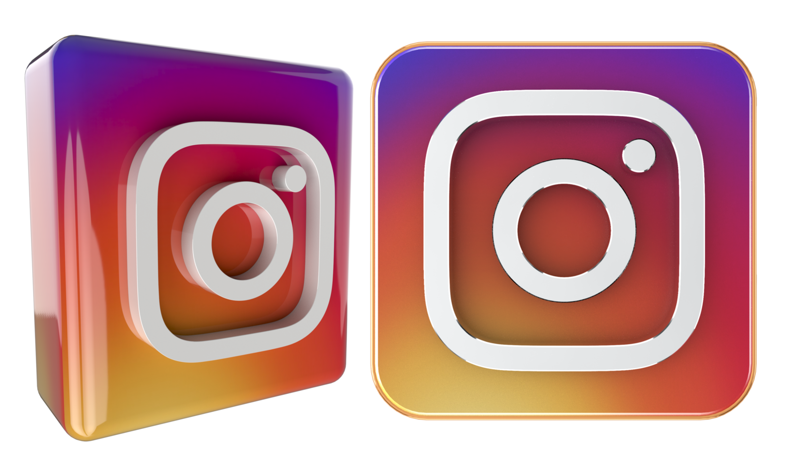 Instagram 3d logotipo em transparente fundo. png
