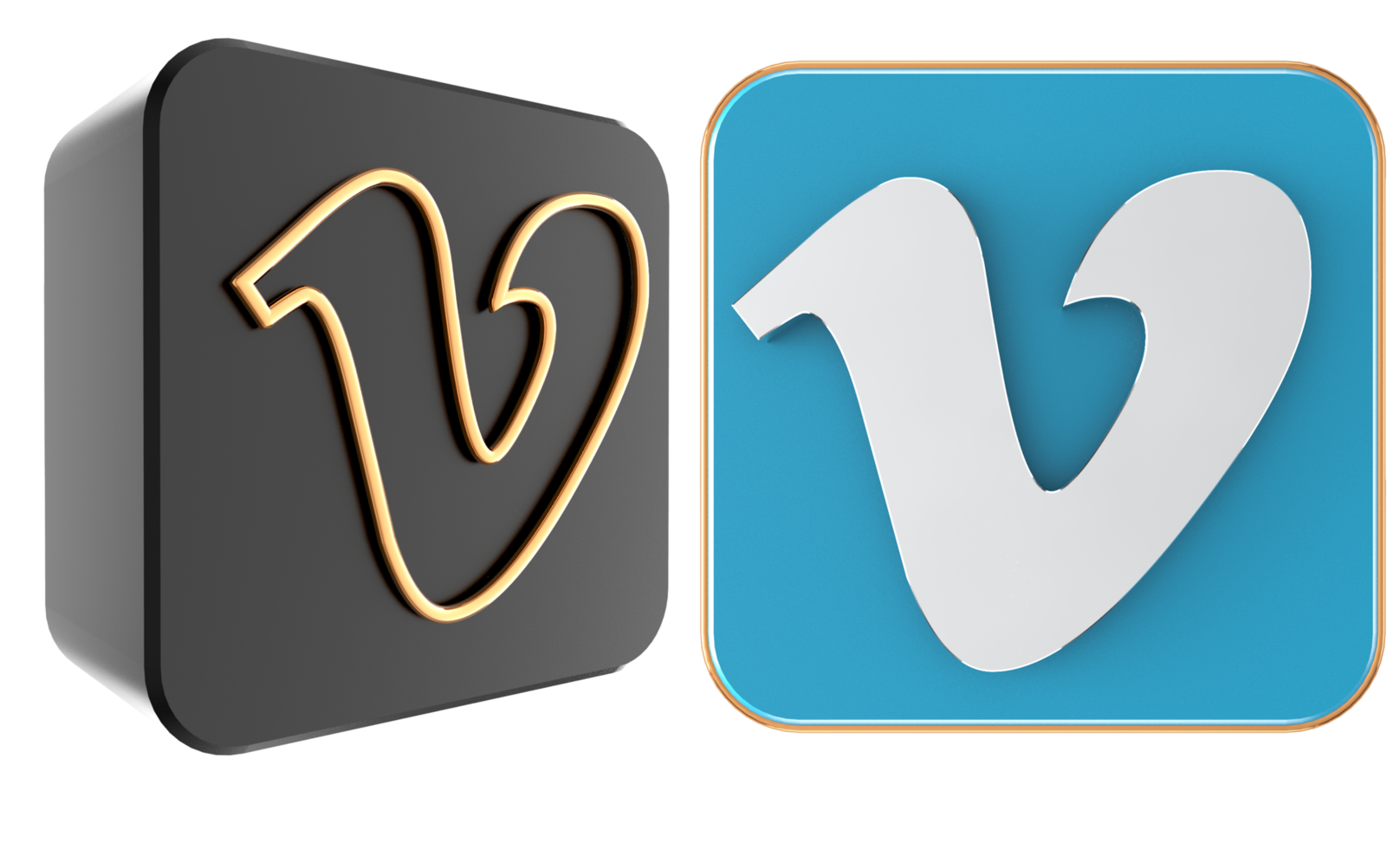 Vimeo 3d logo on transparent background png