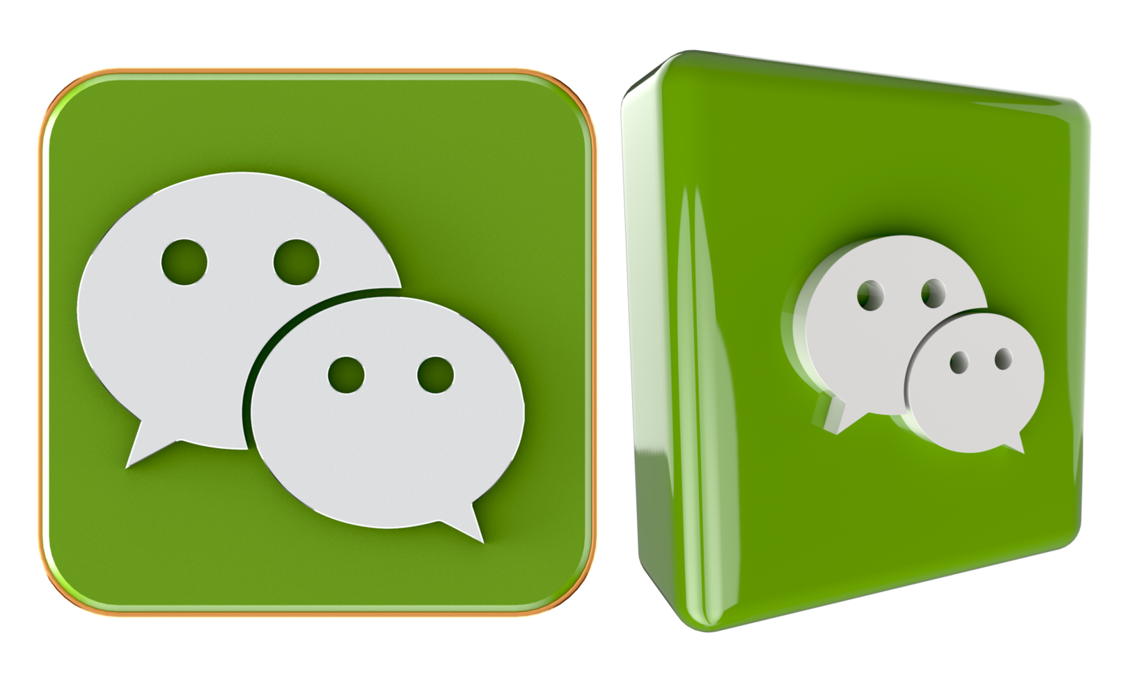 Wechat 3d logo on transparent background png