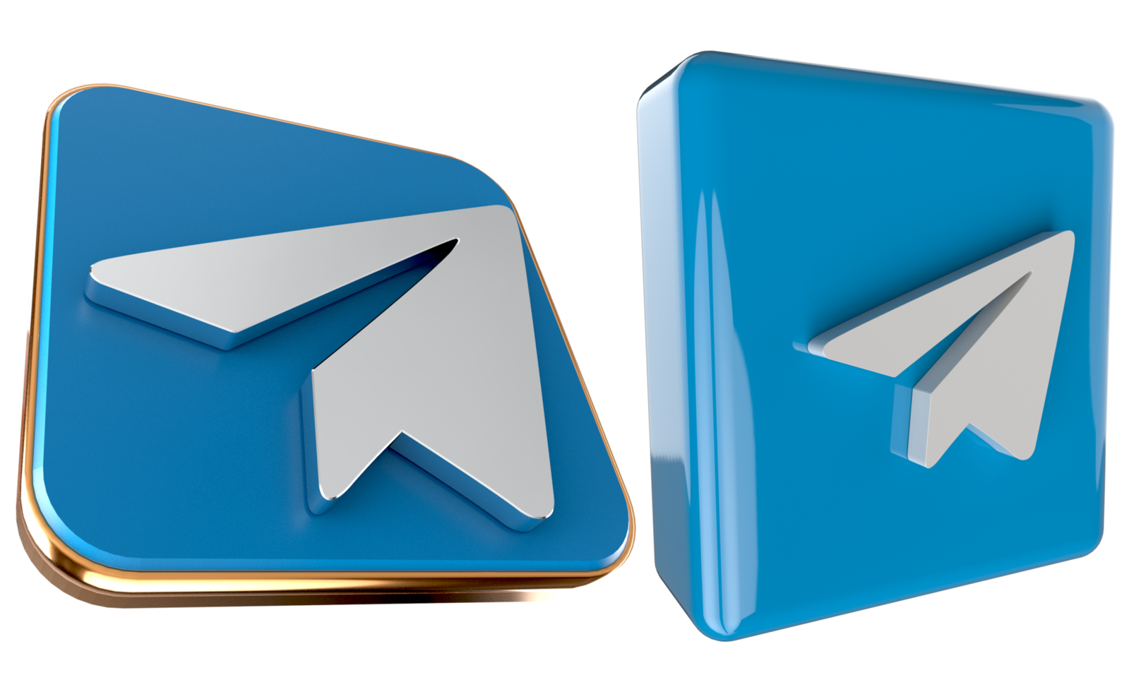 telegram 3d logo on transparent background png