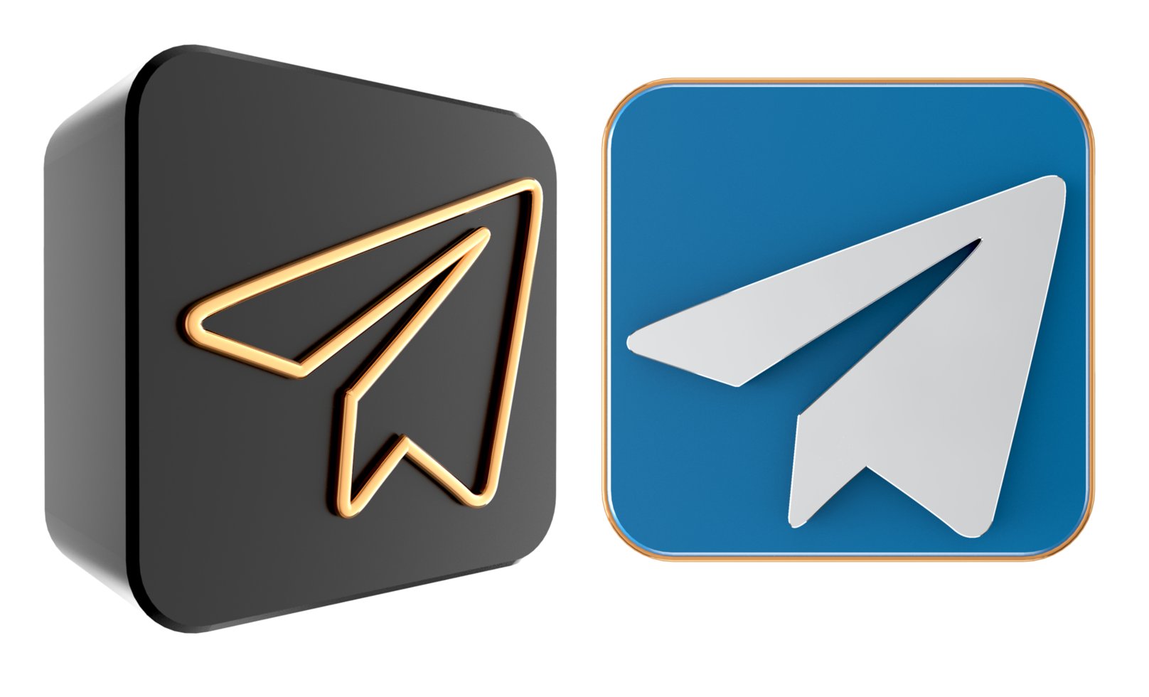 telegram 3d logotyp på transparent bakgrund png