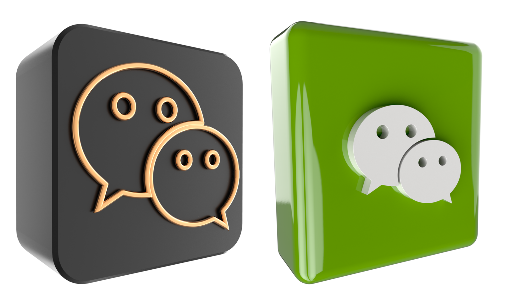 Wechat 3d logo on transparent background png