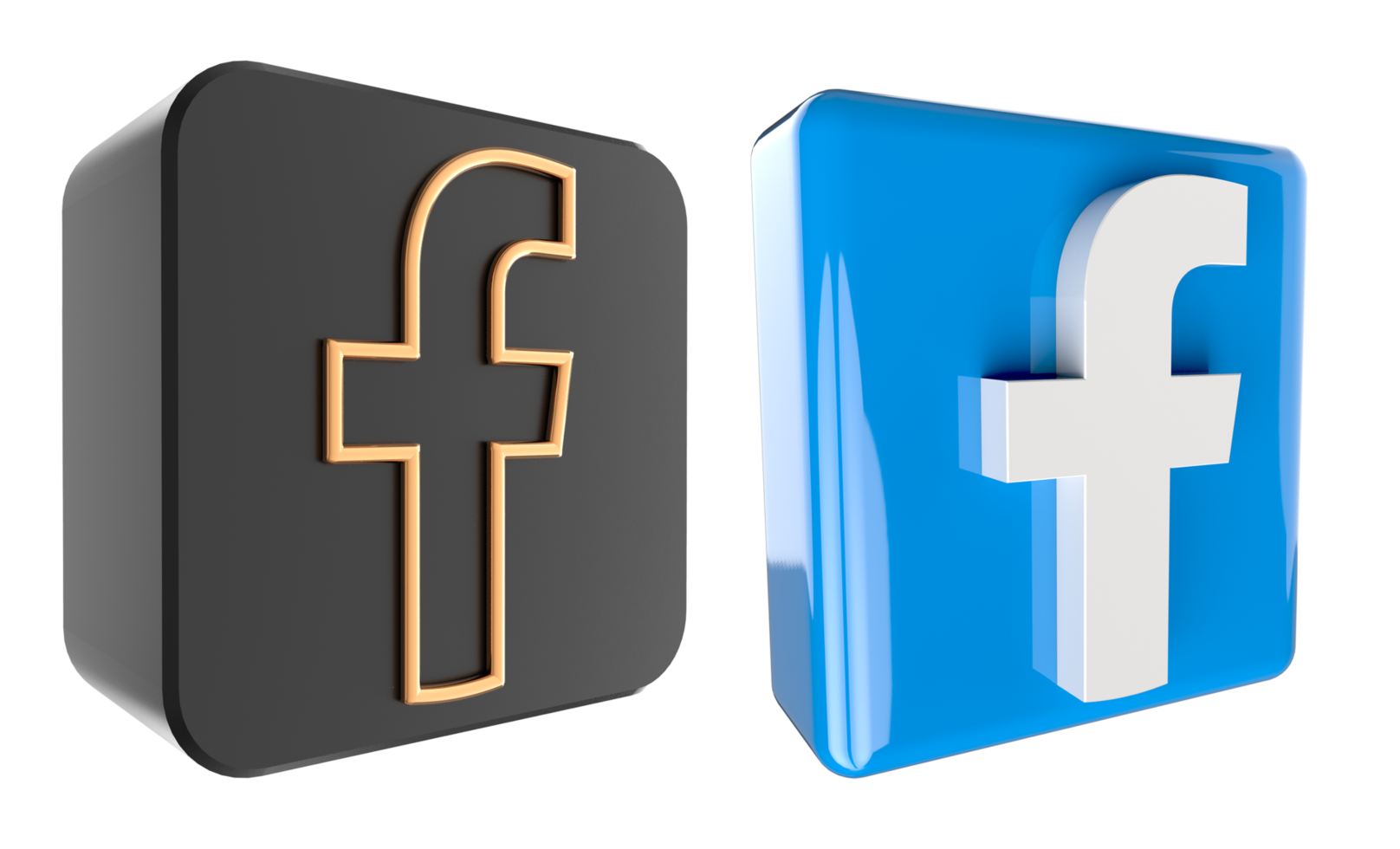 Facebook 3d Logo on Transparent background png