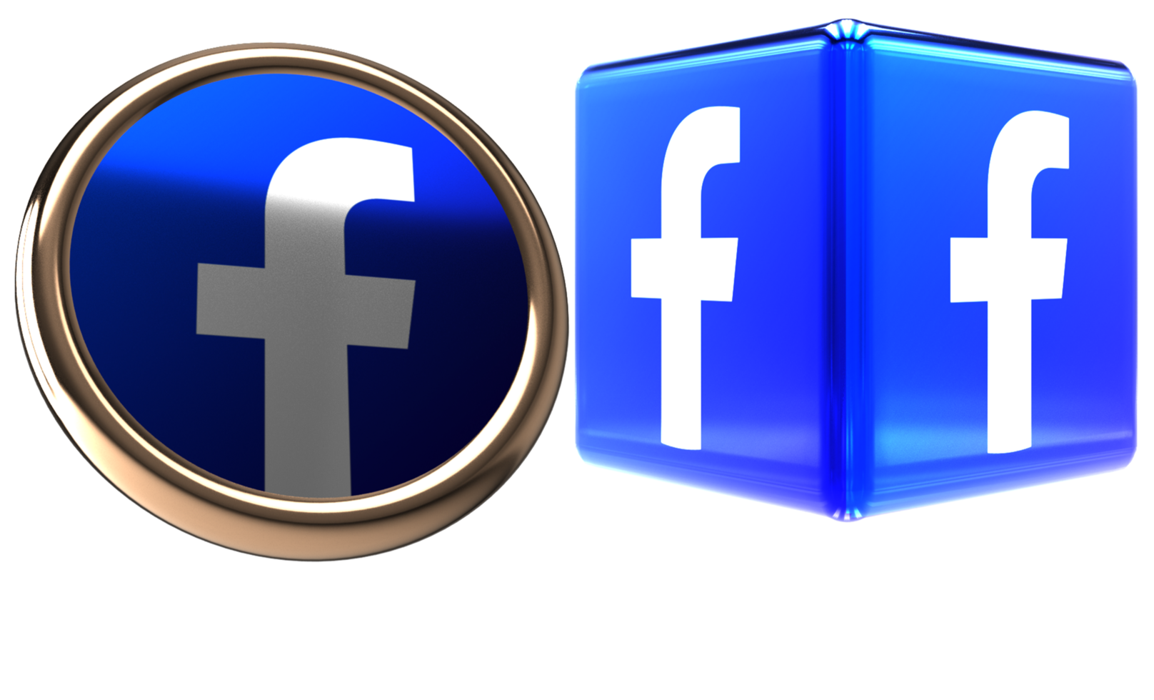 Facebook 3d Logo on Transparent background png