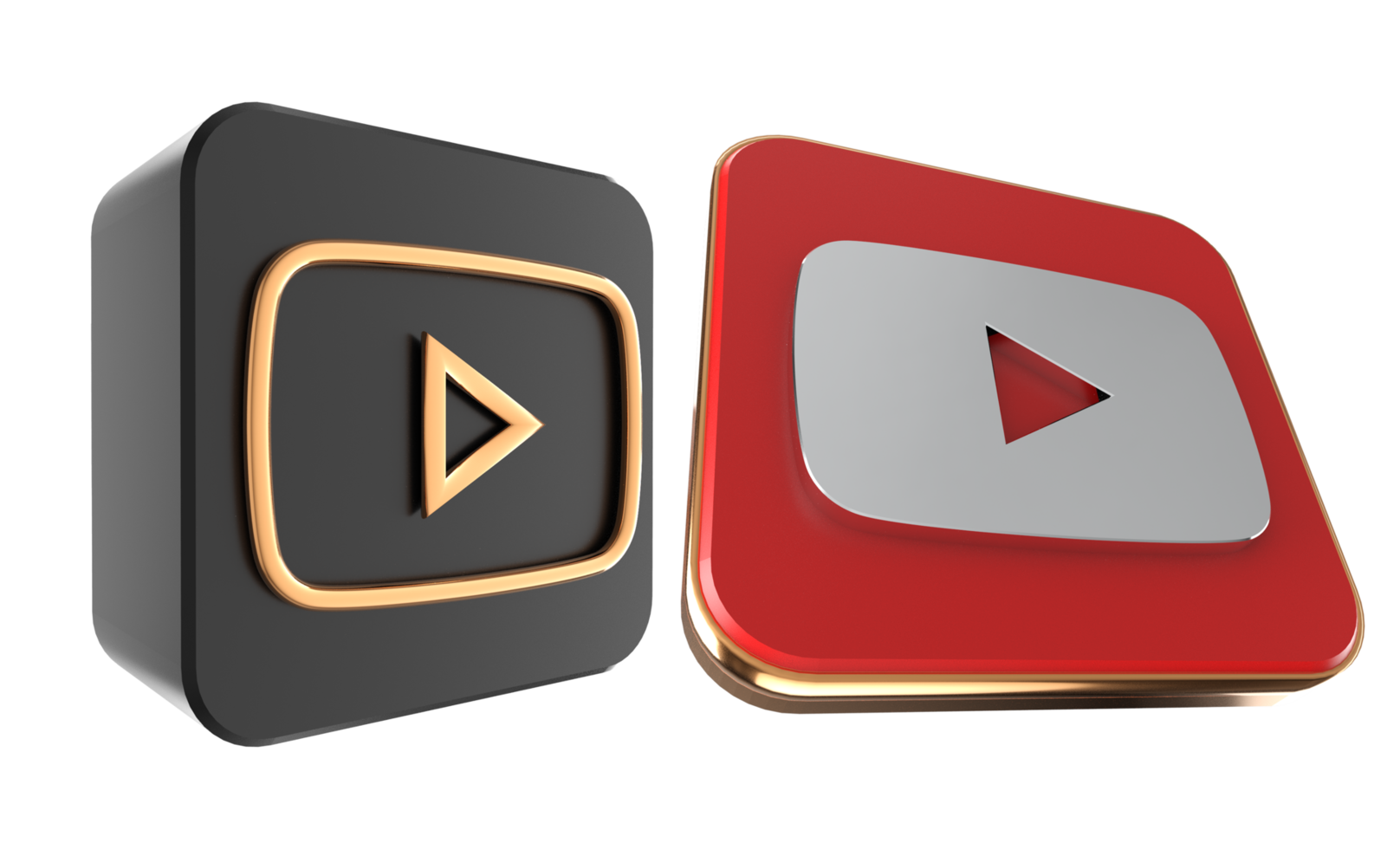 Youtube 3d logotipo em transparente fundo png