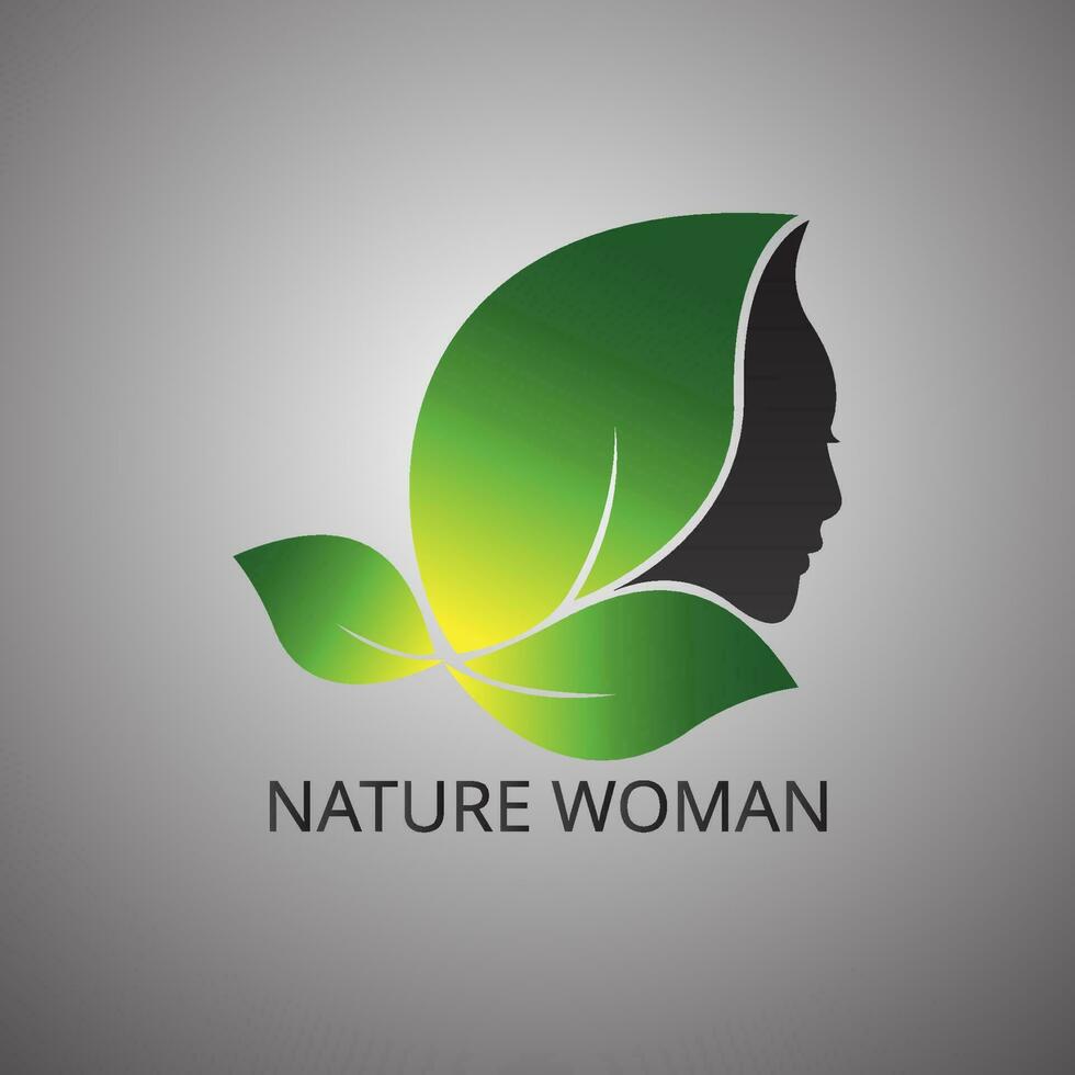vector modern design logo combination of woman and leaf silhouette. beauty company logo