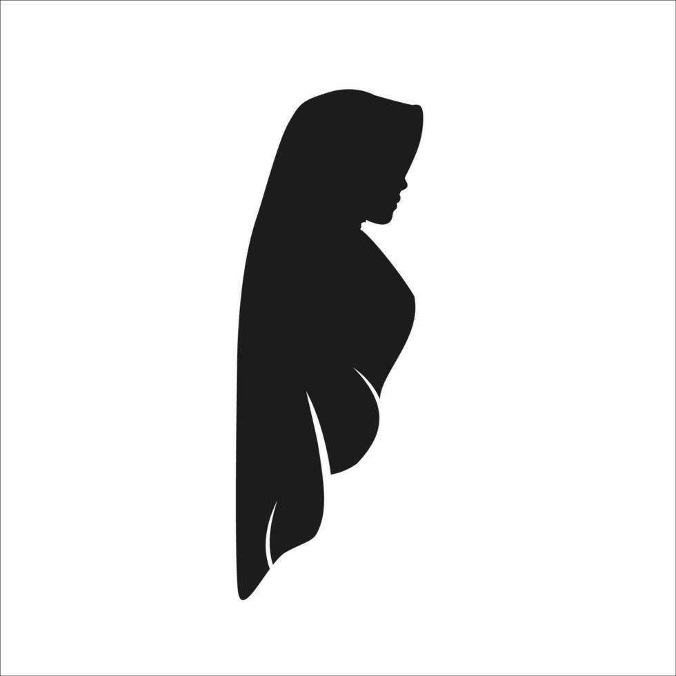 hijab woman silhouette icon vector design