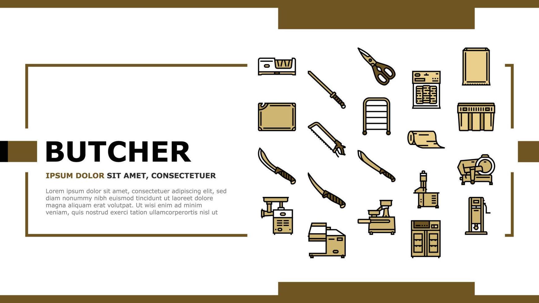 butcher food meat beef landing header vector