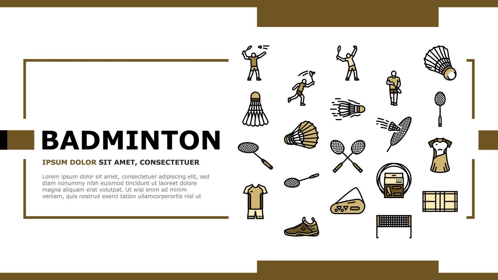 badminton shuttlecock sport landing header vector