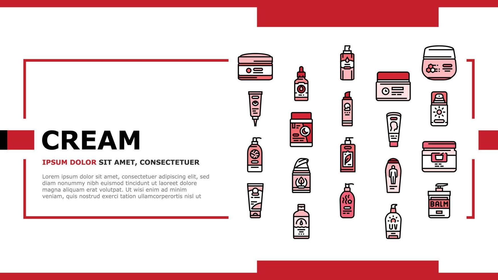 cream cosmetic product beauty landing header vector