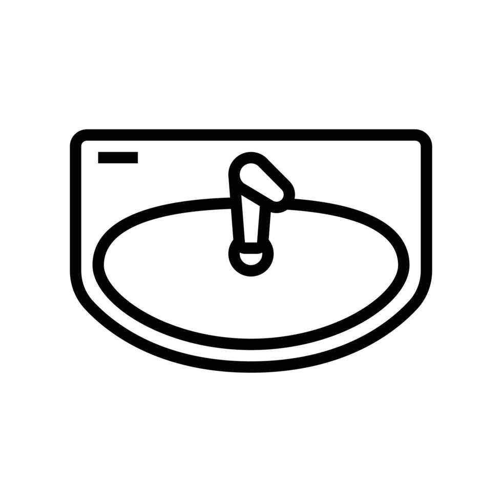 sink top view line icon vector illustration