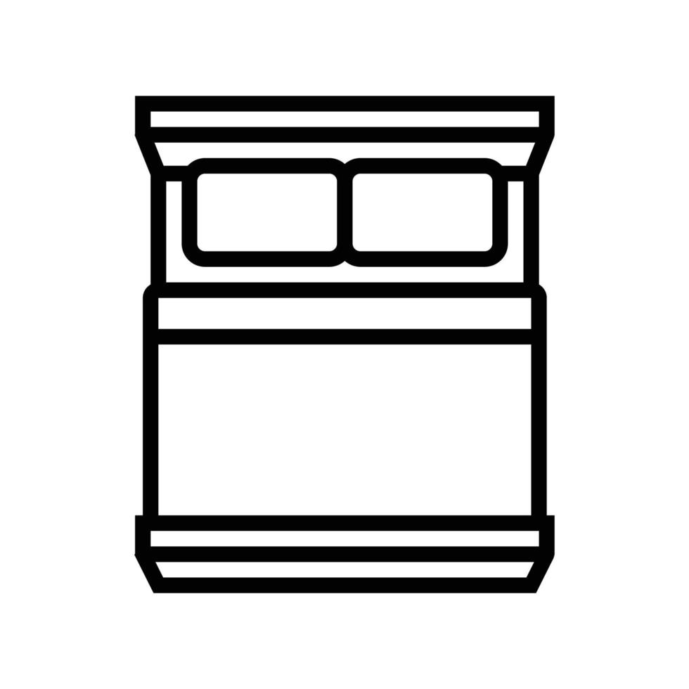 double bed top view line icon vector illustration