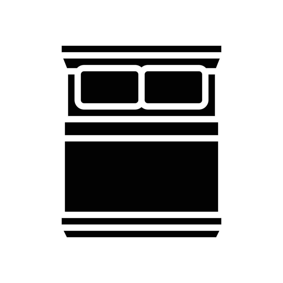 double bed top view glyph icon vector illustration