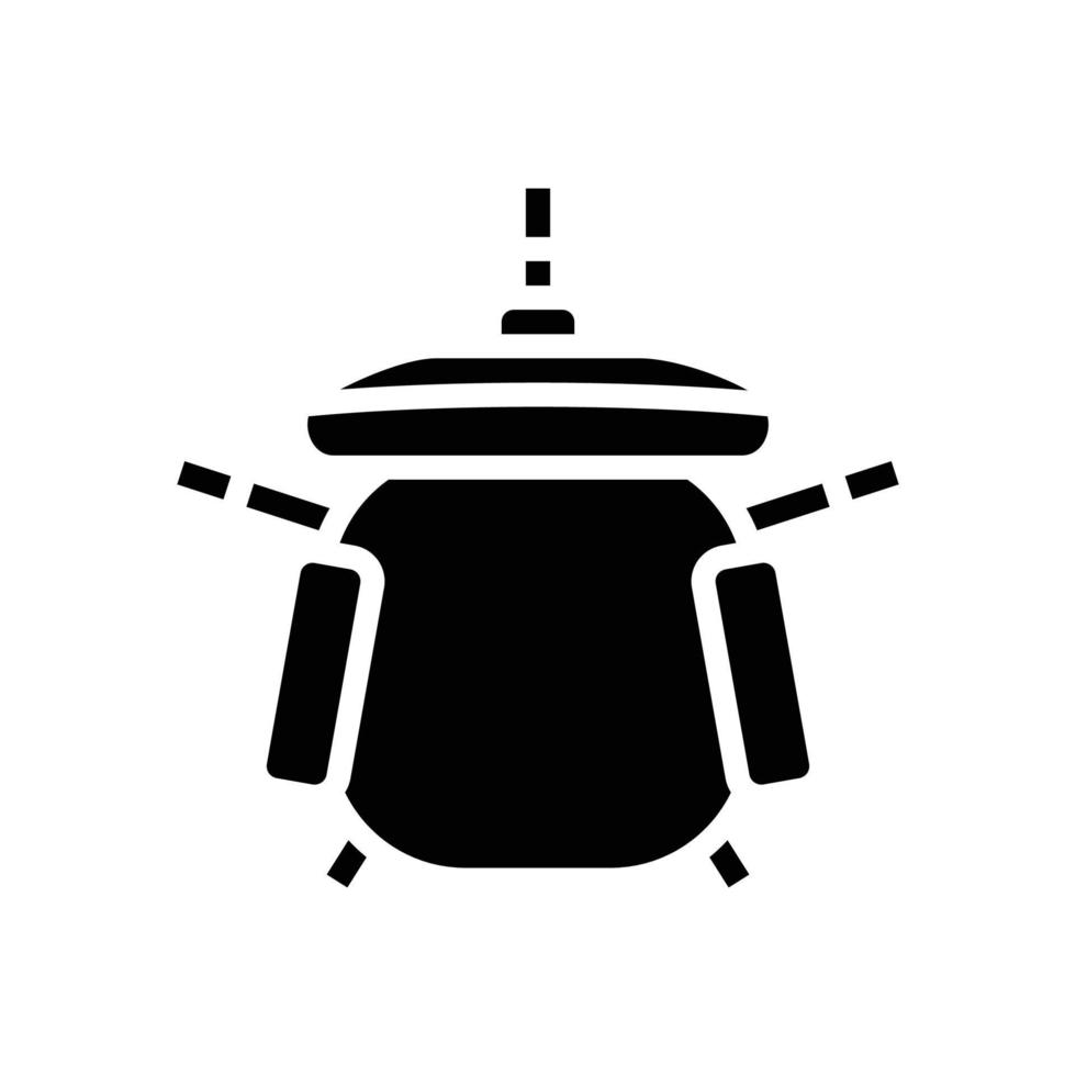 computer chair top view glyph icon vector illustration