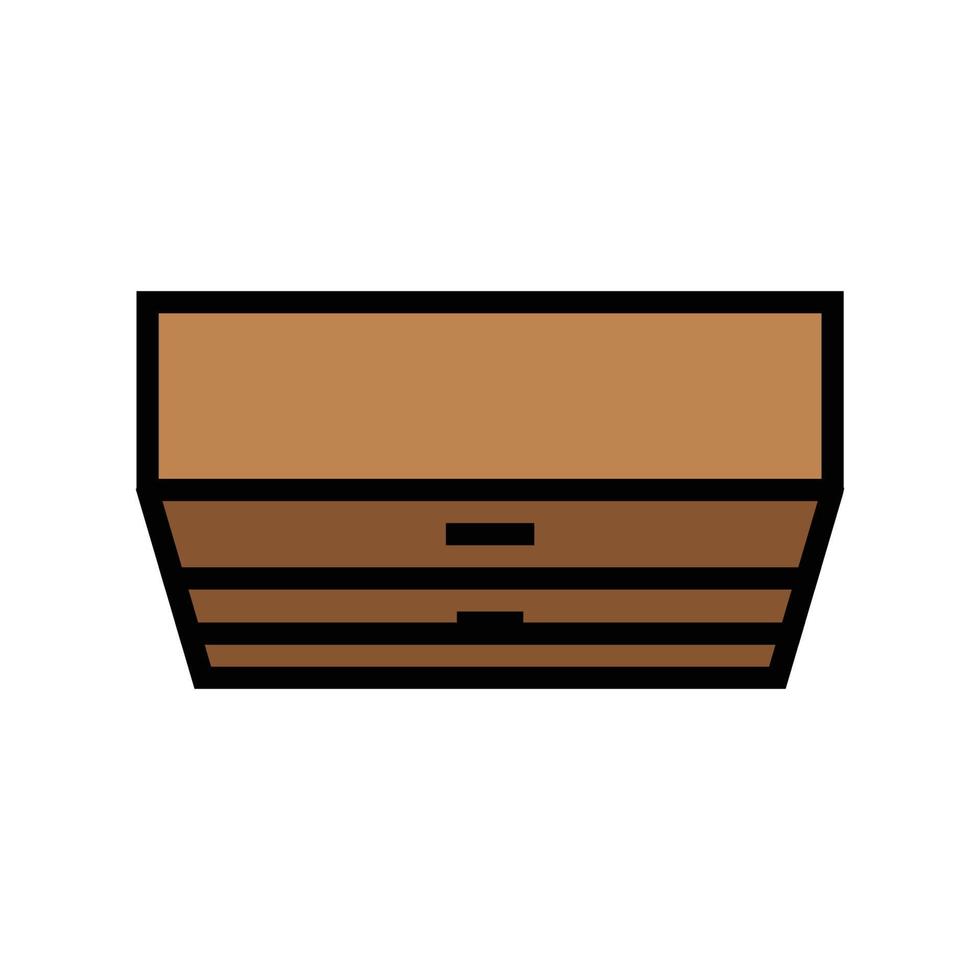 chest of drawers top view color icon vector illustration